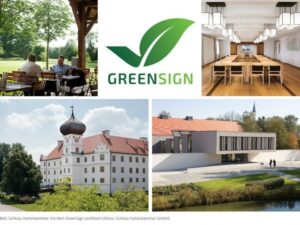 GreenSign für Schloss Hohenkammer. Fotos: Schloss Hohenkammer